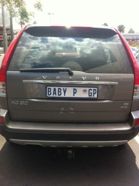 Doucheplate in the Woodmead parking lot